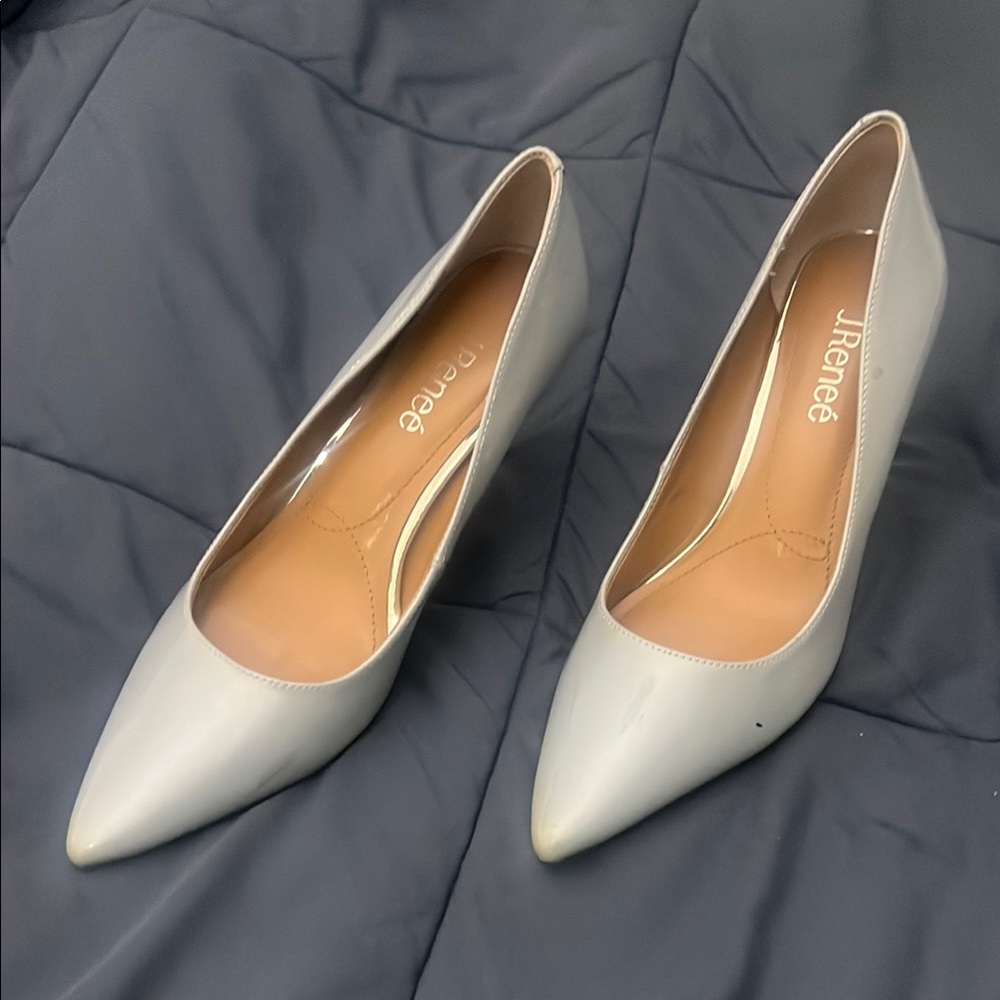 J.Renee Gray Stiletto Heels with Pointed Toe